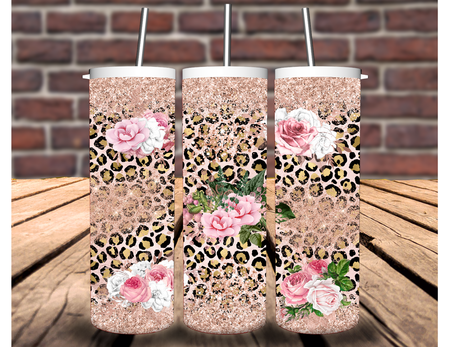 Leopard Rose 20 oz Tumbler
