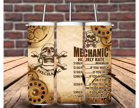 Mechanic Hourly Rate 20 oz Tumbler