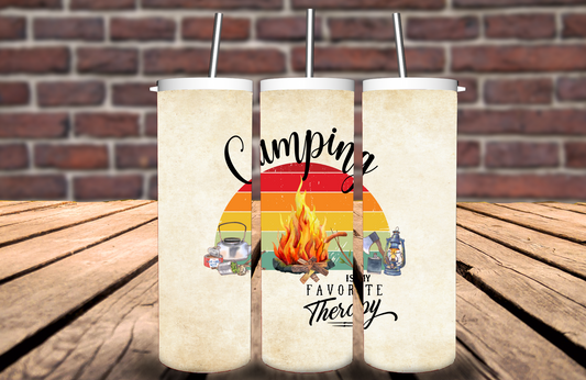 Camping is My Favorite Therapy 20 oz Tumbler