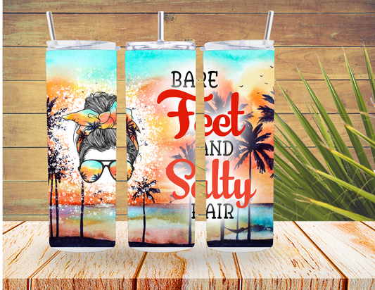 Bare Feet & Salty Hair 20 oz Tumbler