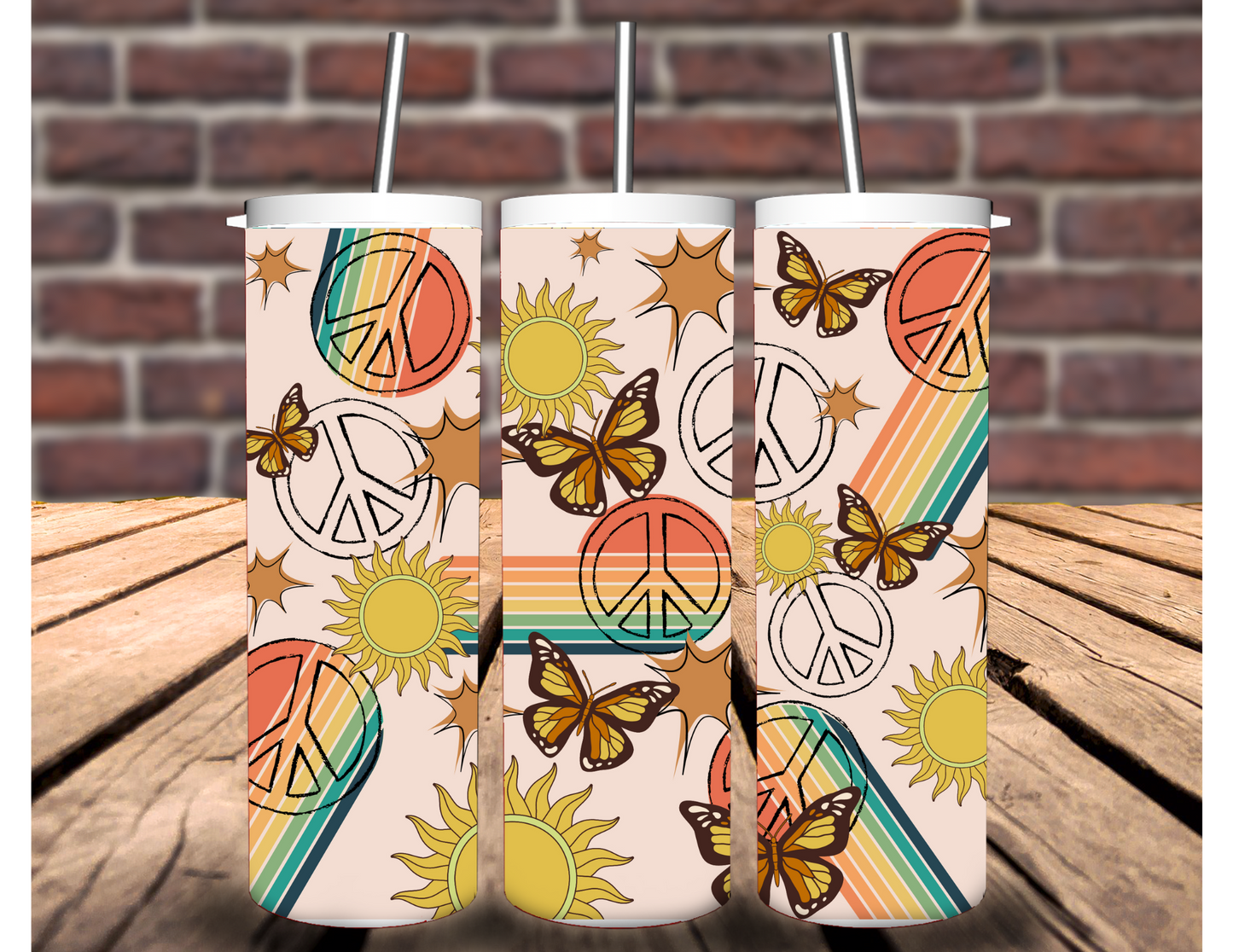 Hippy Butterflies 20 oz Tumbler