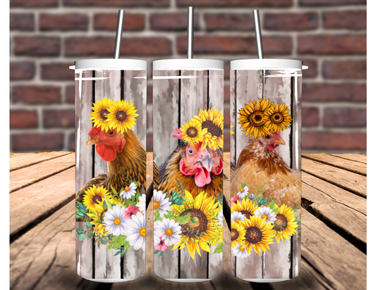 Flowers & Chickens 20 oz Tumbler