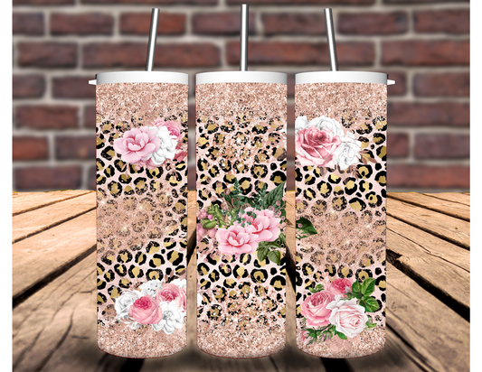 Leopard Rose 20 oz Tumbler